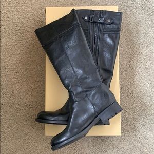 Franco Sarto Tall Black Leather Boots SZ 7
